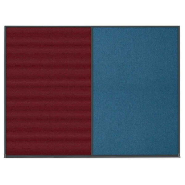 United Visual Products Triple Door Radius Plus Corkboard, 96" x UV8006PLUS-BLACK-BUFF - main